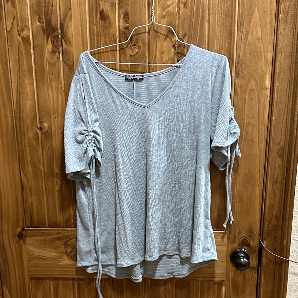 Light grey V-Neck Women's Top